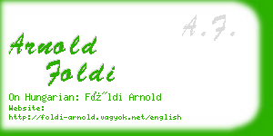 arnold foldi business card